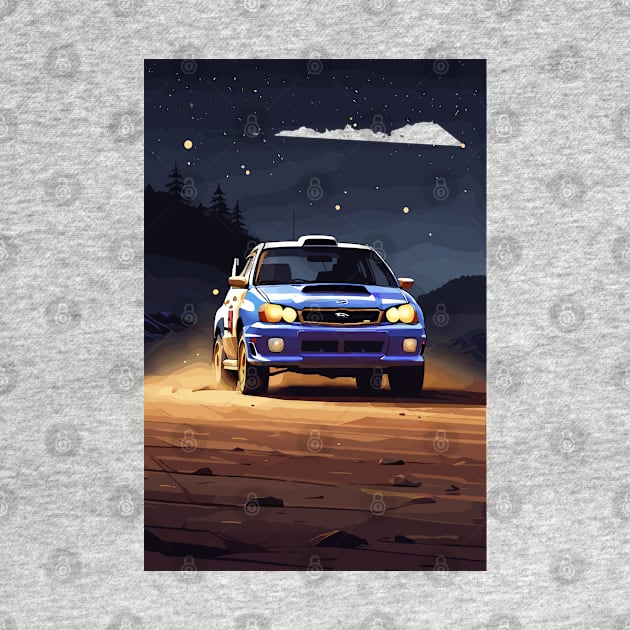 Blue WRX Rally Car Poster JDM by VENZ0LIC